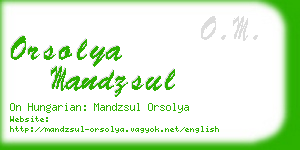 orsolya mandzsul business card